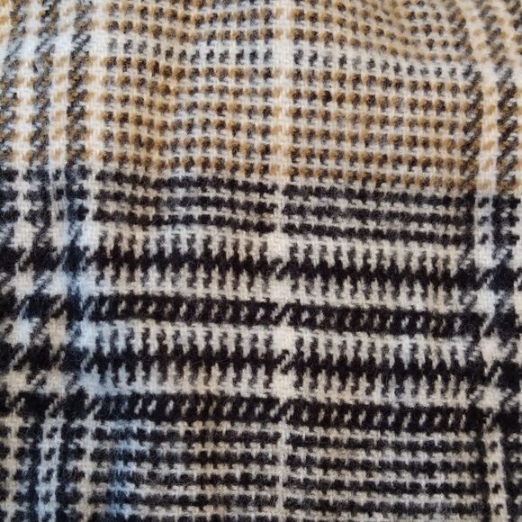 Vince Camuto Plaid Neutral Fringe Classic Scarf - Picture 6 of 9